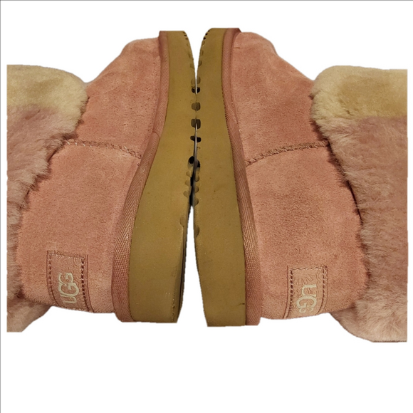 UGG Classic Mini Wisp Women's Pink Shearling Boots Size 9 - Picture 6 of 13